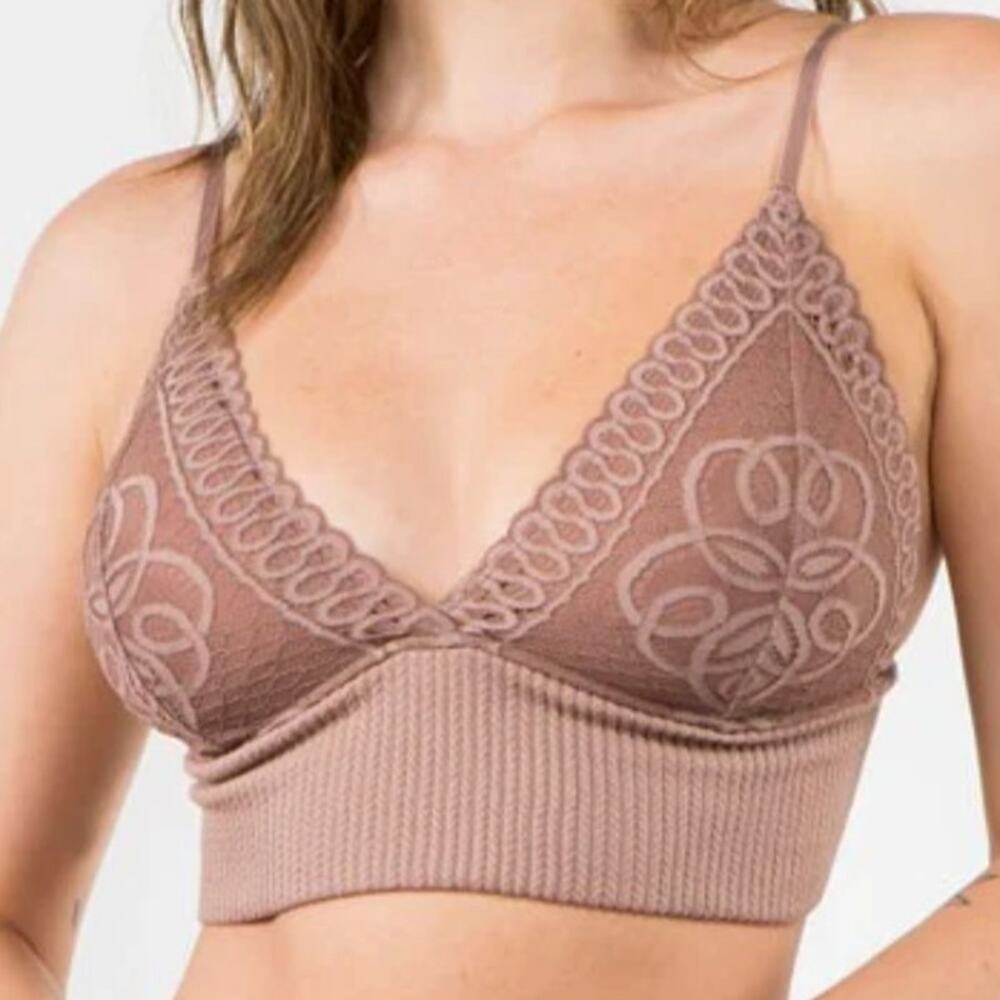 Mushroom Brown Waistband Loop Lace Brami /Bralette/Bra